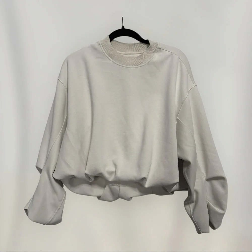 Lululemon cream/light gray Oversized Crewneck Sweatshirt size xs